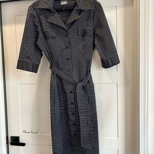 Rabbit Rabbit Rabbit vintage Black and White striped button down Dress